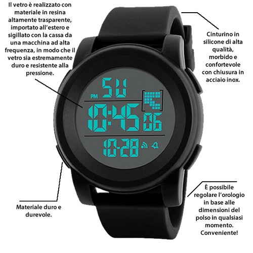 Led digitale orologio uomo - led,
