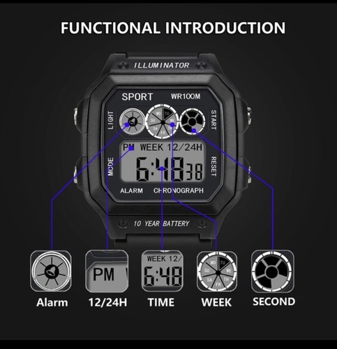 Orologio sportivo digitale led - sportivo,