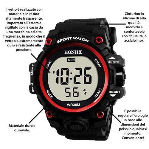 Led digitale orologio uomo - led,
